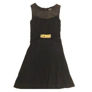 Black dress with gold accents